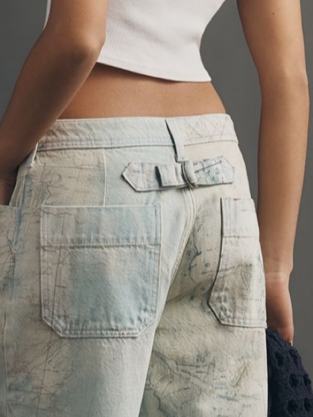 Pilcro High-Rise Slouch Wide-Leg Map Pattern Jeans - Picture 5 of 15